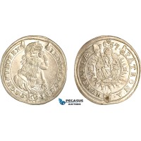 AI631, Hungary, Leopold I, 15 Kreuzer 1667 KB, Kremnitz, Silver (6.22g) Lustrous, aEF