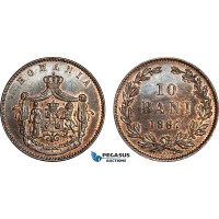 AI912, Romania, Carol I, 10 Bani 1867 Watt&Co, Birmingham Mint, Lightly Cleaned UNC