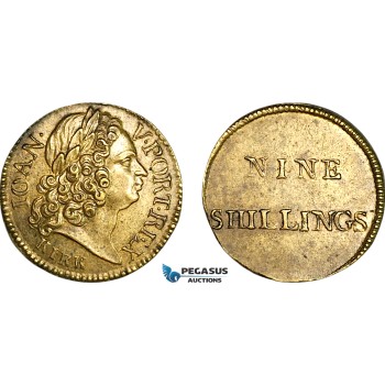 AJ134, Portugal & Brazil, John V, Monetary Weight for 1600 Reis, Nine Shillings, (3.53g) EF-UNC