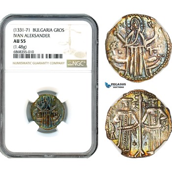 AJ149, Bulgaria, Ivan Alexander, Gros ND (1331-71) Silver, NGC AU55