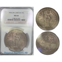 B50, Great Britain, Trade Dollar 1903/2-B, Bombay, Silver, NGC MS64
