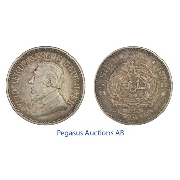 C09, South Africa (ZAR) 2-1/2 Shillings 1892, Silver, Original Toning!