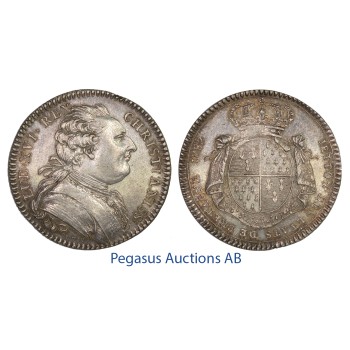 C18, France, Louis XVI, Jeton 1782, Estates of Brittany, Silver, Ø 29mm, 6.32g