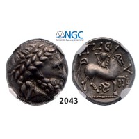 Lot: 2043. Ancient Greek, Celts, Eastern Europe, Tetradrachm (2 nd Century BC) Pannonia/Dacia, Silver (13.25g), NGC XF