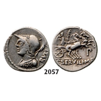 Lot: 2057. Roman Republic,  Servilius M.f Rullus (100 BC) Denarius, Rome, Silver (3.96g)
