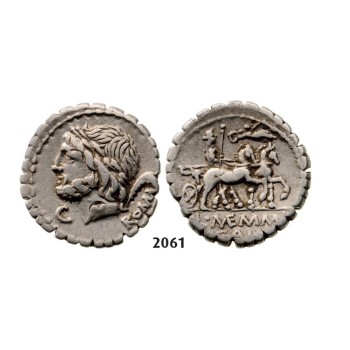 Lot: 2061. Roman Republic,  L. and C. Memmius L.f Galeria (87 BC) Denarius, Rome, Silver (3.93g)