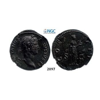 Lot: 2097. Roman Empire, Hadrian, 98-­138 AD, As (Struck 128­-132 AD) Rome, Bronze (13.55g), NGC AU