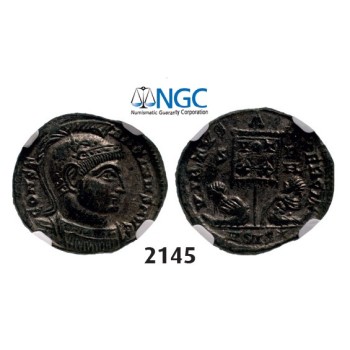 Lot: 2145. Roman Empire, Constantine I, 307-­337 AD, Æ3 (Nummus) (Struck 320 AD) Siscia, Billon (2.32g), NGC MS
