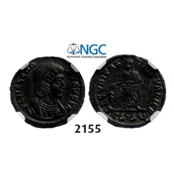 Lot: 2155. Roman Empire, Helena. Augusta, 324-­328/30 g, Æ3 (Nummus) (Struck 326-­328) Thessalonica, Billon (1.86g), NGC MS