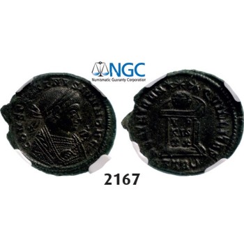 Lot: 2167. Roman Empire, Constantine II as Caesar, 337-­361 AD, Æ3 (Nummus) (Struck 338-­339 AD) Trier, Billon (3.45g), NGC AU