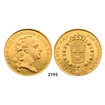 Lot: 2195. Sweden, Karl XIII, 1809­-1818, Dukat 1812-­O/L, Stockholm, GOLD