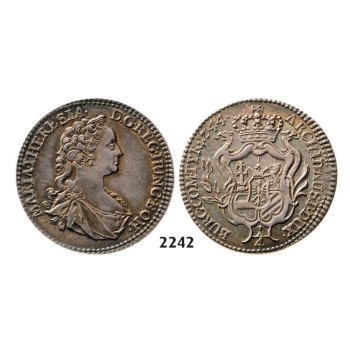 Lot: 2242. Austria, Maria Theresia, 1740­-1780, ¼ Taler 1744, Hall, Silver