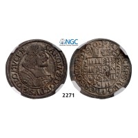 Lot: 2271. Austria, Olmutz, Karl II von Liechtenstein­Castelcorn, 1664­-1695, 3 Kreuzer 1670, Silver, NGC MS62