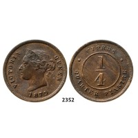 Lot: 2352. Cyprus, Victoria, 1837-­1901, ¼ Piastre 1879, London, Copper