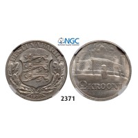 Lot: 2371. Estonia, 2 Krooni 1930, Silver (12.00g) Toompea Fortress, NGC MS65