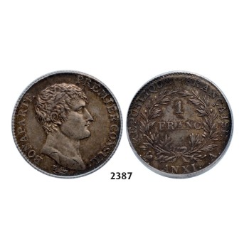 Lot: 2387. France, Napoleon as First Consul, 1799­-1804, Franc AN XI­-A (1802­-03) Paris, Silver, ICG MS61