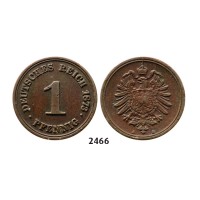 Lot: 2466. Germany, Empire, standard coinage, Wilhelm I, 1871-­1888, 1 Pfennig 1873­-A, Berlin, Copper, NGC VF35BN