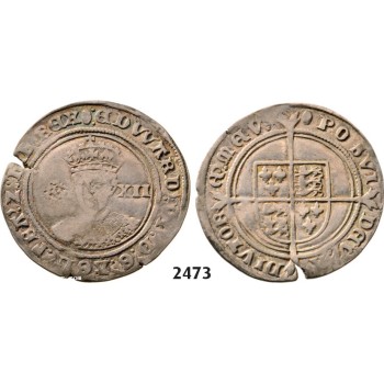 Lot: 2473. Great Britain, Edward VI, 1547-­1553 , Shilling, No date (Struck 1551-­1553) London, Silver