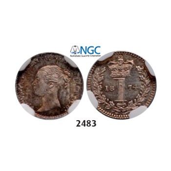 Lot: 2483. Great Britain, Victoria, 1837-­1901, Penny 1874, London, Silver, NGC MS66