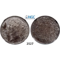 Lot: 2527. India, British, Victoria, 1837­-1901, Rupee 1840, Calcutta, Silver, NGC UNC