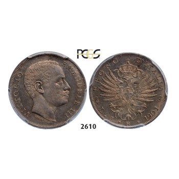 Lot: 2610. Italy, Kingdom, Vittorio Emanuele III, 1900­-1946, Lira 1901-­R, Rome, Silver ,  PCGS MS64