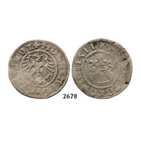 Lot: 2678. Poland, Sigismund I, 1506­-1548, ½ Groschen (Pó&#322;grosz koronny) 1511, Cracow, Silver,