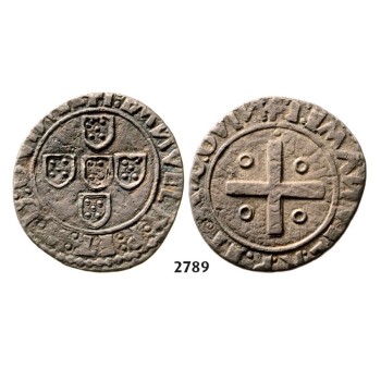 Lot: 2789. Portugal, Manuel I, 1495-­1521, ½ Tostao (50 Reis) No Date, Lisbon, Silver