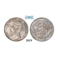 Lot: 2829. Romania, Carol I, 1866­-1914, 50 Bani 1884, Bucharest, Silver, NGC MS62