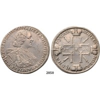 Lot: 2850. Russia, Peter I, 1699-­1725, Rouble (Rubel) 1725­-&#1057;&#1055;&#1041;, St. Petersburg, Silver
