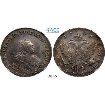Lot: 2855. Russia, Anna, 1730-­1730, Rouble (Rubel) 1746-­&#1052;&#1052;&#1044;, Moscow, Silver, NGC XF45