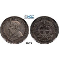 Lot: 3003. South Africa, Zuid­-Afrikaansche Republiek (ZAR), 2 ­1/2 Shillings 1895, Silver, NGC VF35