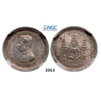 Lot: 3063. Thailand, Rama V, 1868­-1910,  Fuang (1/8 Baht) No date (1876­-1900) Silver, NGC MS61