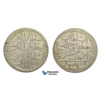 D58, Turkey, Ottoman Empire, Abdul Hamid I, 2 Zolota AH1187, Billon, High Grade!