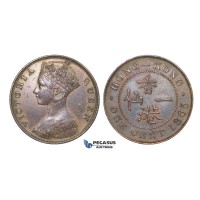 D77, Hong Kong, Victoria, 1 Cent 1865, Nice!