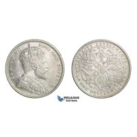 E26, Straits Settlements, Edward VII, Dollar 1904, Silver