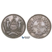 E34, British North Borneo, Cent 1888-H, Copper