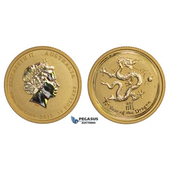 E61, Australia GOLD Lunar Dragon Proof 15 Dollar 1/10 Oz.999 Gold (Encapsulated)