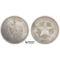 E67, Cuba, Peso 1932, Silver, Very Nice!