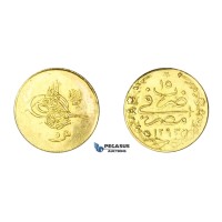 E86, Egypt, Ottoman Empire, Abdül Hamid II, 5 Qirsh AH1293/15, Misr, Gold (0.43g) Very Rare!