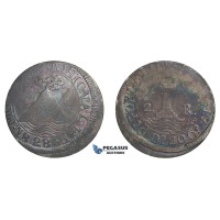 E95, El Salvador, 2 Reales 1828-FP, Silver, Rainbow toning, Very Rare!