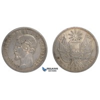 E96, Guatemala, Peso 1859, Silver, Scratched & Bent!