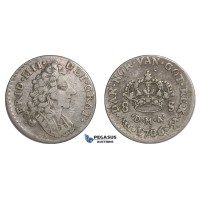 F05, Norway, Frederik IV, 8 Skilling 1706-DMA, Silver (2.35g) NM 27, Nice!