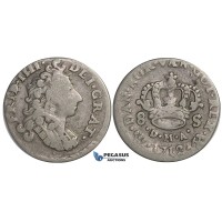F07, Norway, Frederik IV, 8 Skilling 1712-DMA, Silver (2.02g) NM 33