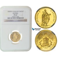 F46, Hungary, Franz Joseph, Ducat 1868-UP/KB (Restrike) Gold, NGC PF67