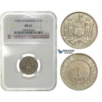 G47, British North Borneo, Cent 1938-H, Heaton, NGC MS63