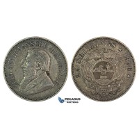 H05, South Africa (ZAR) 2 1/2 Shillings 1896, Dark Toning! Uncleaned!
