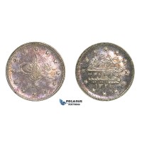 H27, Ottoman Empire, Turkey, Mehmed V, 2 Kurush AH1327/1, Proof!