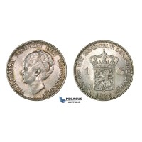 H50, Netherlands, Wilhelmina, Gulden 1922, Silver, Mint Lustre, TOP Grade!