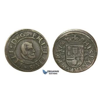 H57, Spain, Felipe IV, 16 Maravedis 1662 SM, Copper, Very Nice!