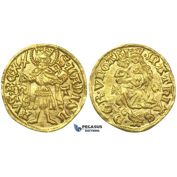 I52, Hungary, Matthias Corvinus, Goldgulden ND (1482-88) h-T, Hermannstadt (Transylvania) Gold (3.59g) TOP Grade!